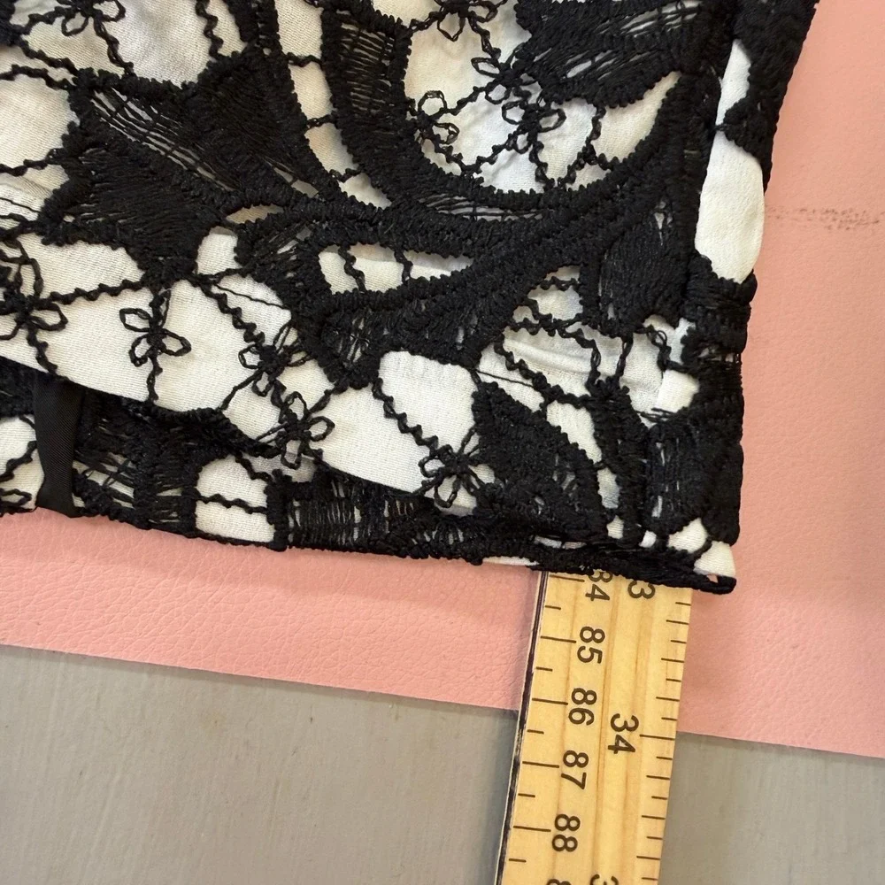 NEW Joh. Black Lace Overlay Maxi Skirt Style 34072W Size S Elastic Waist Pockets